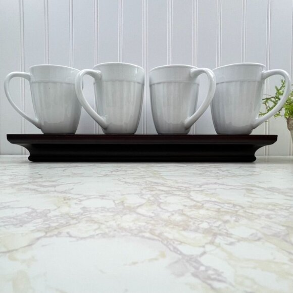 Corningware Set of 4 French White Porcelain Coffee Mugs - Picture 2 of 11